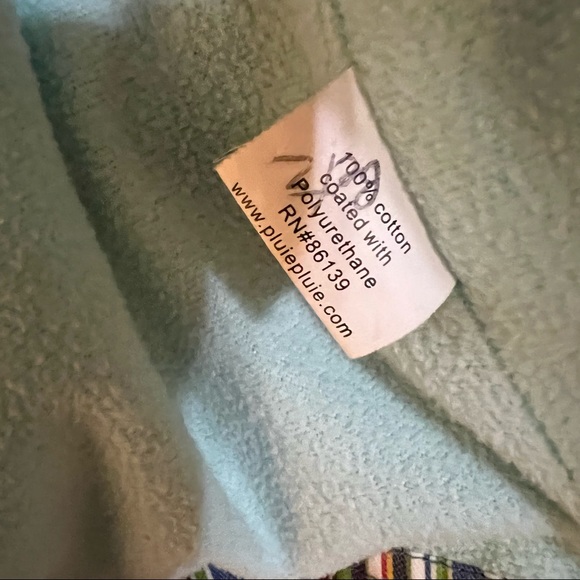 Pluie Pluie Striped Fleece Lined Hood Rain Jacket Coat Girls Boys Unisex Sz 4/5 - Picture 5 of 5